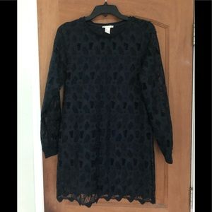 New H&M Dress Lace Lined Navy Size 4
